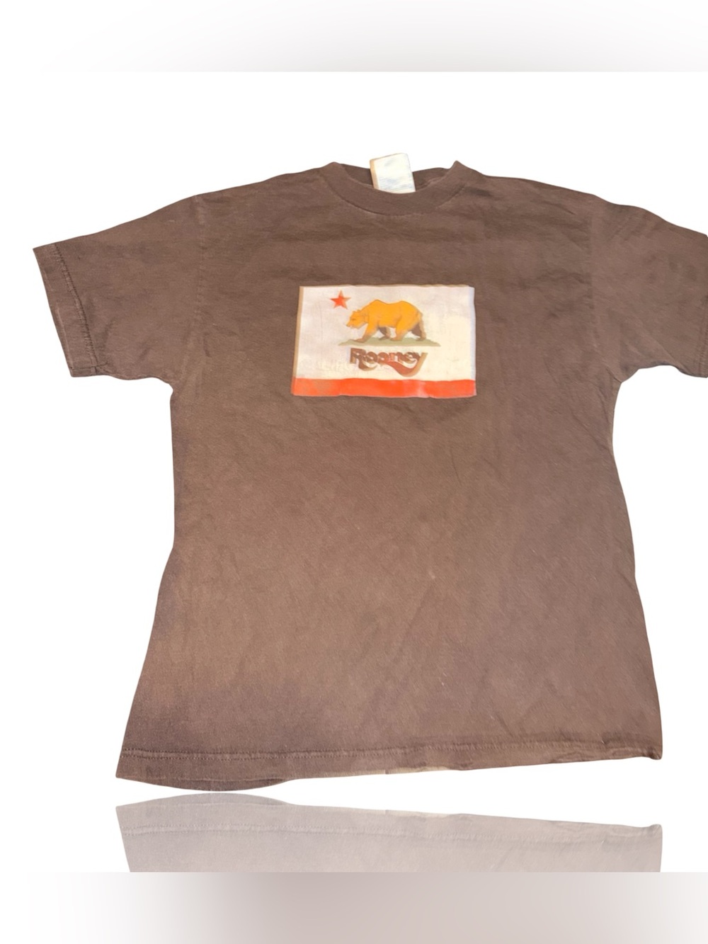 Rooney T-Shirt Mens M Brown Band California Bear Flag Graphic Crewneck